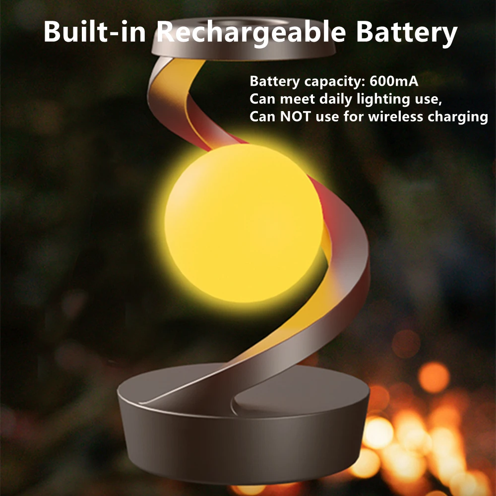 Creative Table Lamp, Rotating Floating lamp, 15W Wireless Charger, Mobile Phone Wireless Charger, Atmosphere Night Light