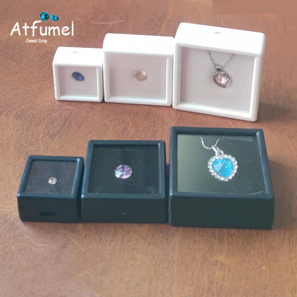 Diamond Jewelry Storage Box Stone Gem Jewellery Packaging Box 3cm/4cm/5cm Counter Gemstone Organizer Charms Diamond Display Tray