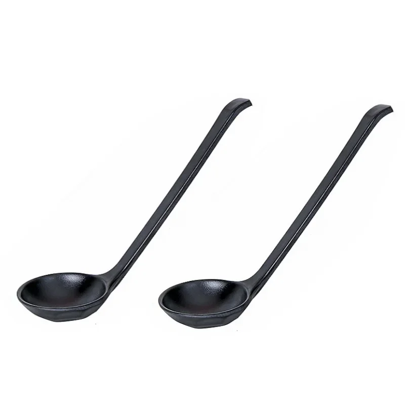 2pcs Japanese Style Long Handle Soup Spoon Ramen Ladle Spoon For Ramen Noodle Soup Hot Pot  Scoop nder Kitchen Utensil Melamine