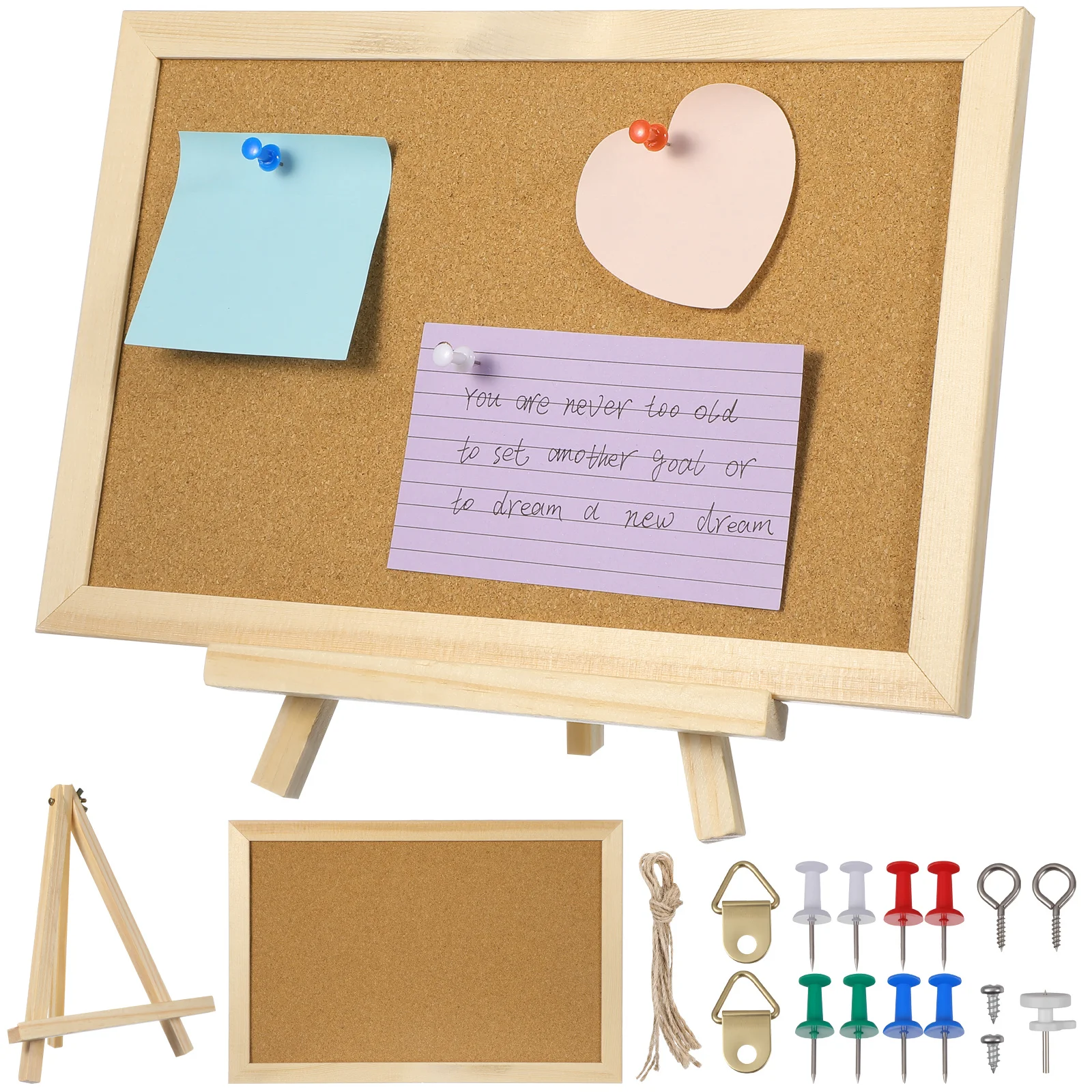 

Cork Bulletin Board Stylish Long-Lasting Use Simple Design Wall Mount Memo Board for Home Office School Learning Tool