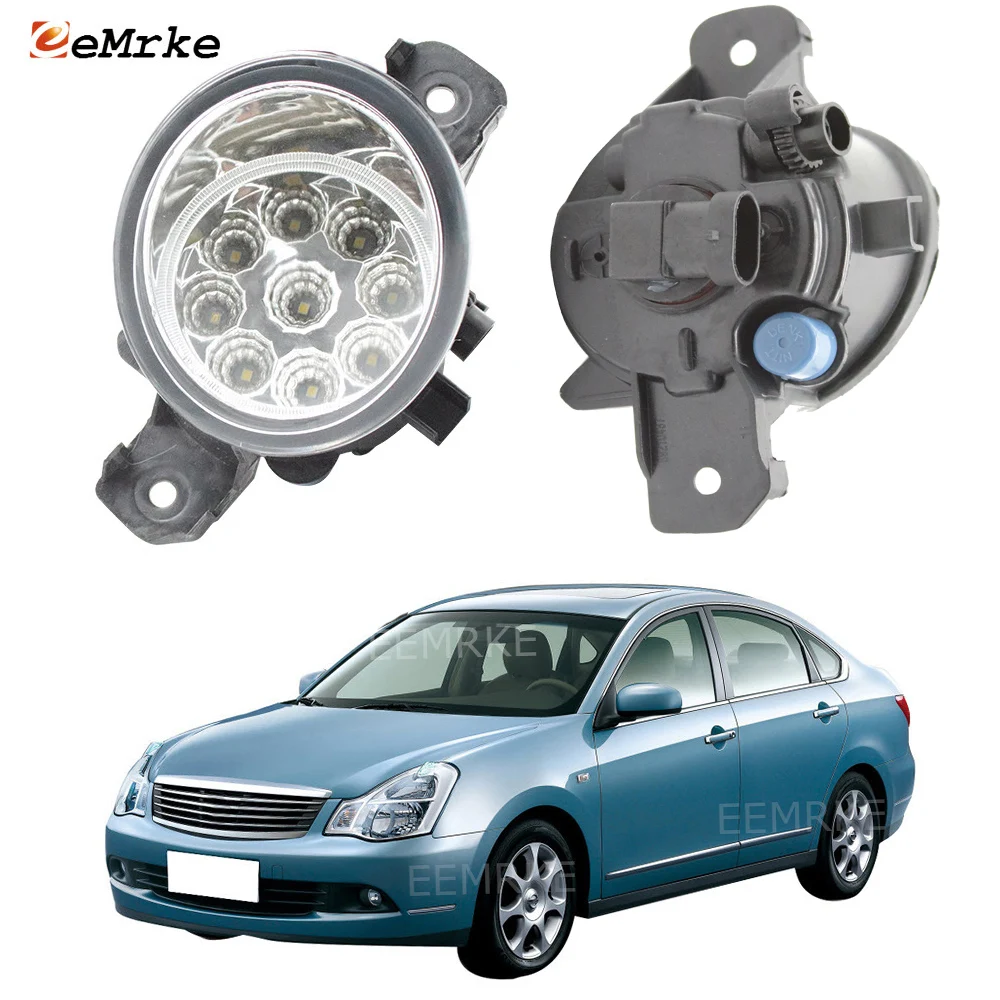 

EEMRKE 2 шт. для Nissan Bluebird Sylphy II G11 2006 2007 2008 9 штук светодиодные противотуманные фары H11 12 В и передний бампер галогенная противотуманная фара