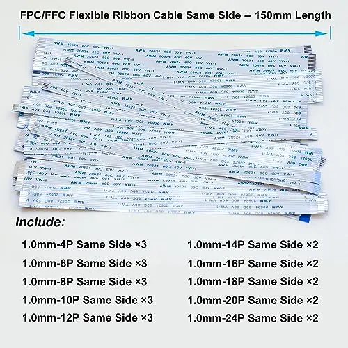 Imagem -03 - Flat Cabo Connectors Kit Ffc Fpc Ribbon Sockets mm Ss-kit 10 12 14 16 18 20 24pin mm