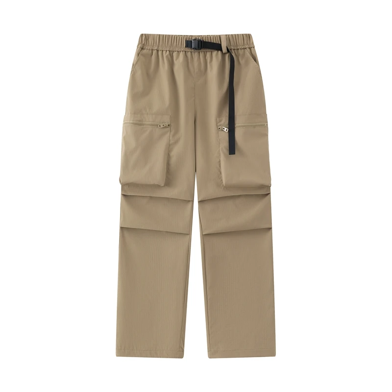 

Свободные прямые повседневные брюки, мужские брюки среднего размера для уличной рабочей одежды, американские сложенные модные осенние длинные брюки со средней талией