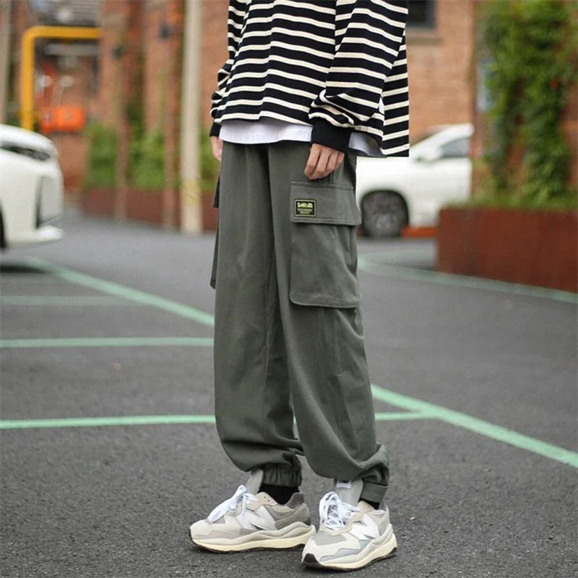 

Military een Workwear Pants Men's Multiple kets Cuffed Harem Pants Spring Autumn Simple y Casual Pants