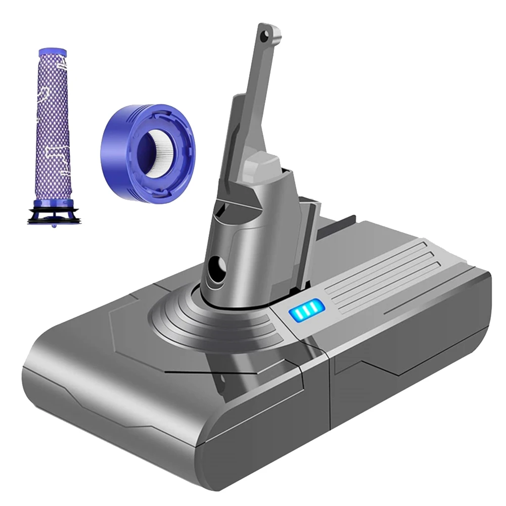 Adaptador de batería Y37A 21,6 V V8 + prefiltro + reemplazo de filtro trasero para Dyson V8 baterías V8 Absolute V8 Animal aspirador