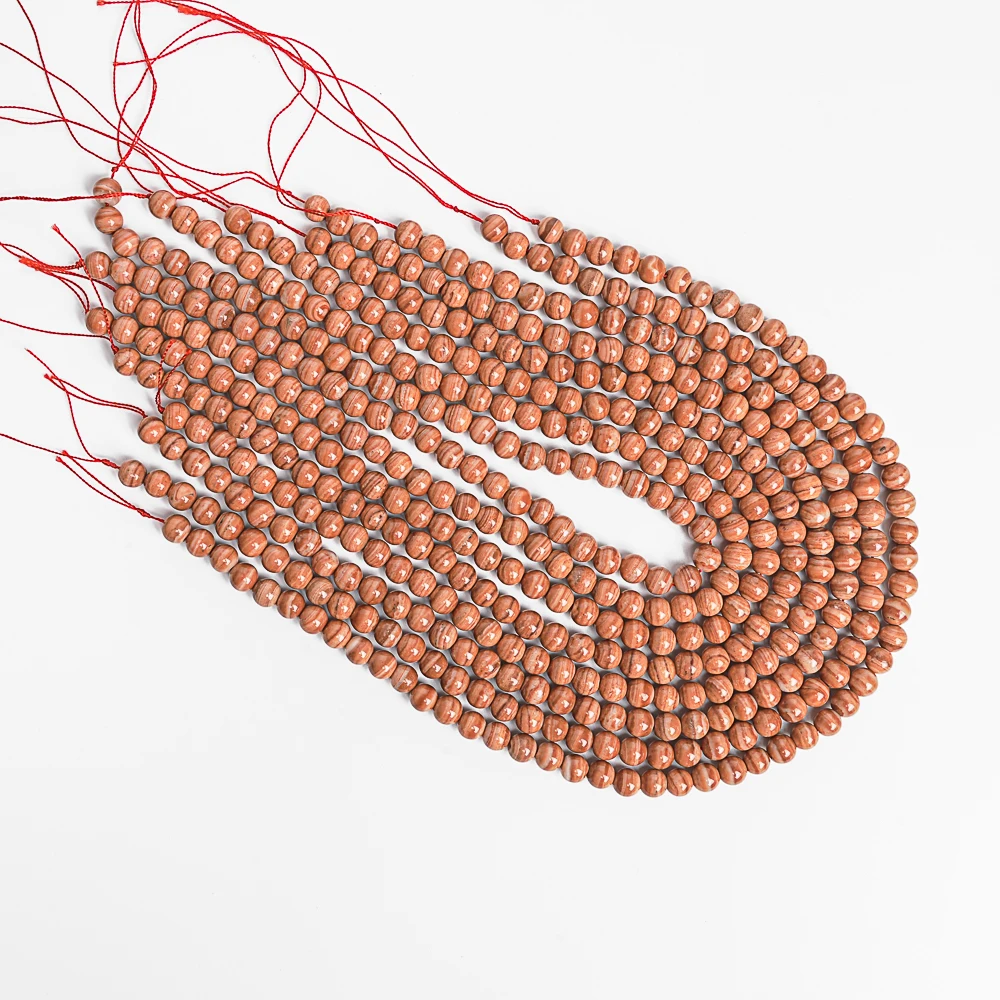 6/8mm Natural Red Malachite Stone Round Loose Beads Gemstone Beads For Bracelet Necklace DIY Accessories