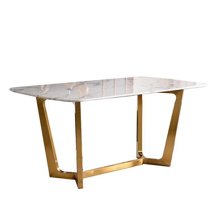 طاولة طعام جديدة فاخرة وخفيفة وكرسي مجموعة طاولة منزلية حديثة وبسيطة تتسع لـ 4/6 أشخاص لتناول الطعام تايبي أوروبية مستطيلة