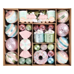 Macaron Christmas Ornament, Plastic Balls, Xmas Tree Decorations, Christmas Supplies, 2025