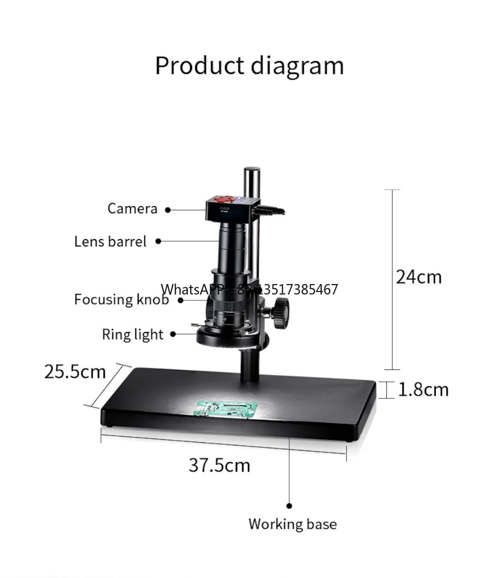 C Mount 16MP 135X 60 Fps Digital Industrial Video Camera hdmi Microscope for hdmi Monitor