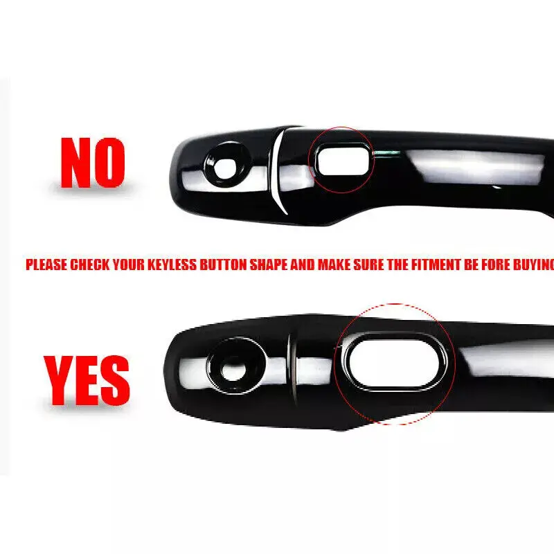 For Ford Explorer 2011-2019 Carbon Fiber Style Chrome Car Door Handle Cover Sticker Trim Cap Accessories Auto Protect Decor ABS