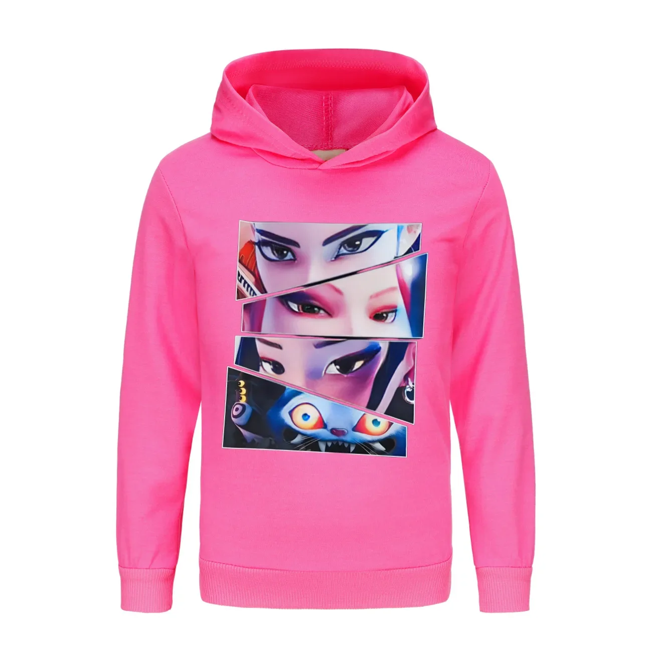 

Детские толстовки с капюшоном в стиле аниме KPop Demon Hunters Kpop, толстовка для мальчиков и девочек, модная универсальная уличная одежда, толстовка с длинными рукавами для девочек