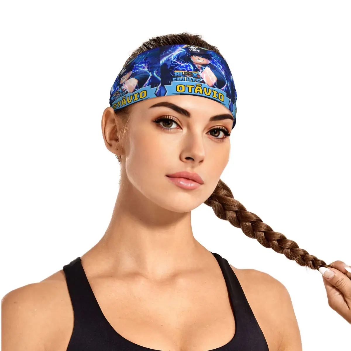 لعبة مخصصة Bloxs الفواكه أنيمي الكرتون الرياضة العصابة لكرة السلة التجفيف السريع عقال الرجال النساء