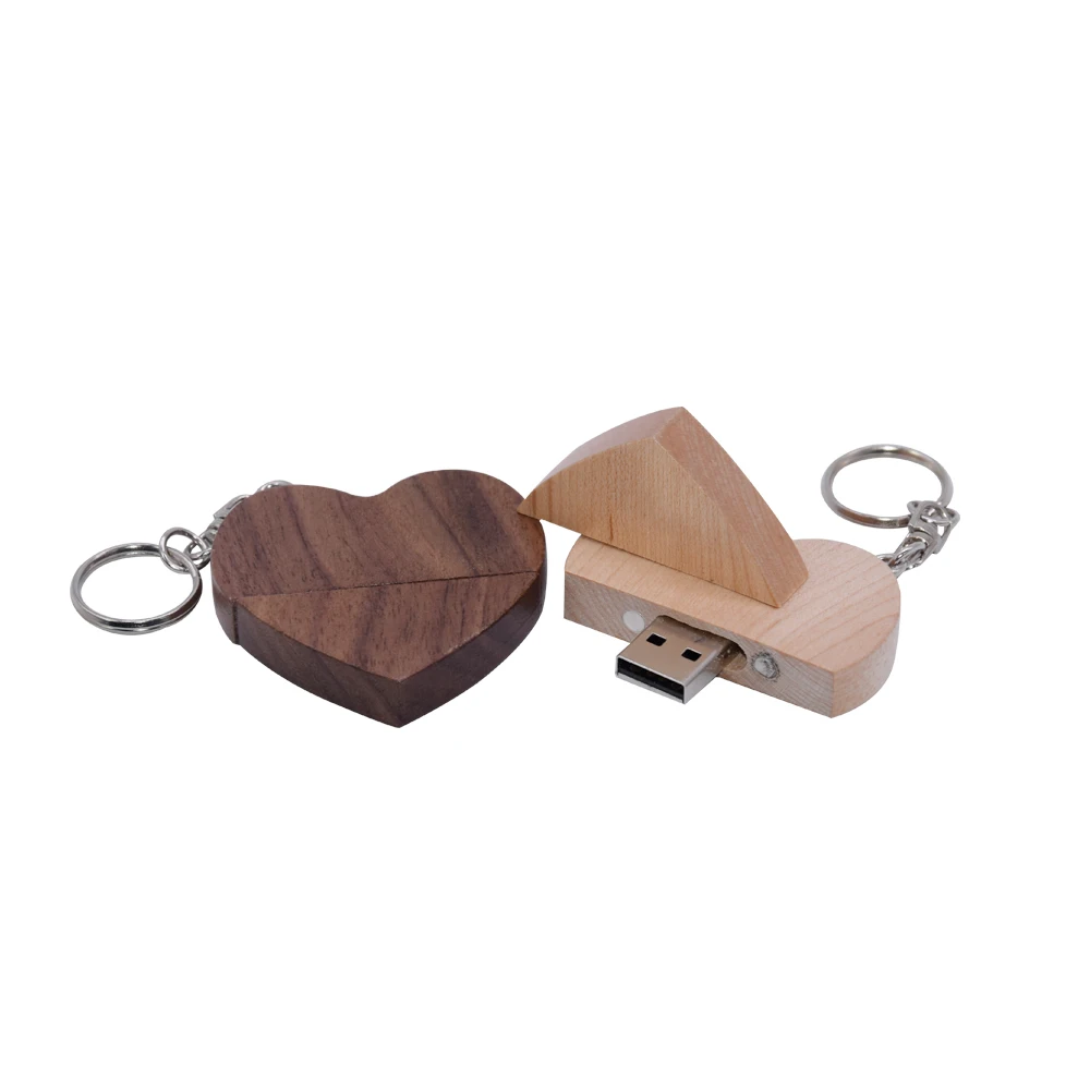 Houten Hart Liefde Hart Custom Made Logo Usb Flash Drive 4Gb 8Gb 16Gb 32Gb 64Gb Usb 2.0 Pen Drive Fotografie Cadeau Pendrive