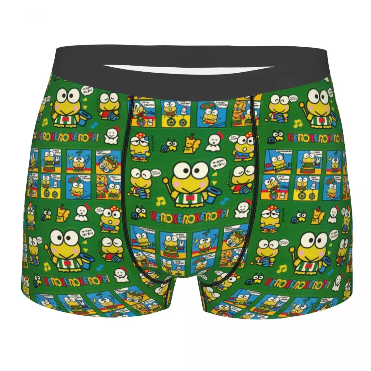 Custom Male Fashion Disney Cartoon Kero Kero Keroppi Sanrio Anime Underwear Boxer Briefs Stretch Shorts Panties Underpants