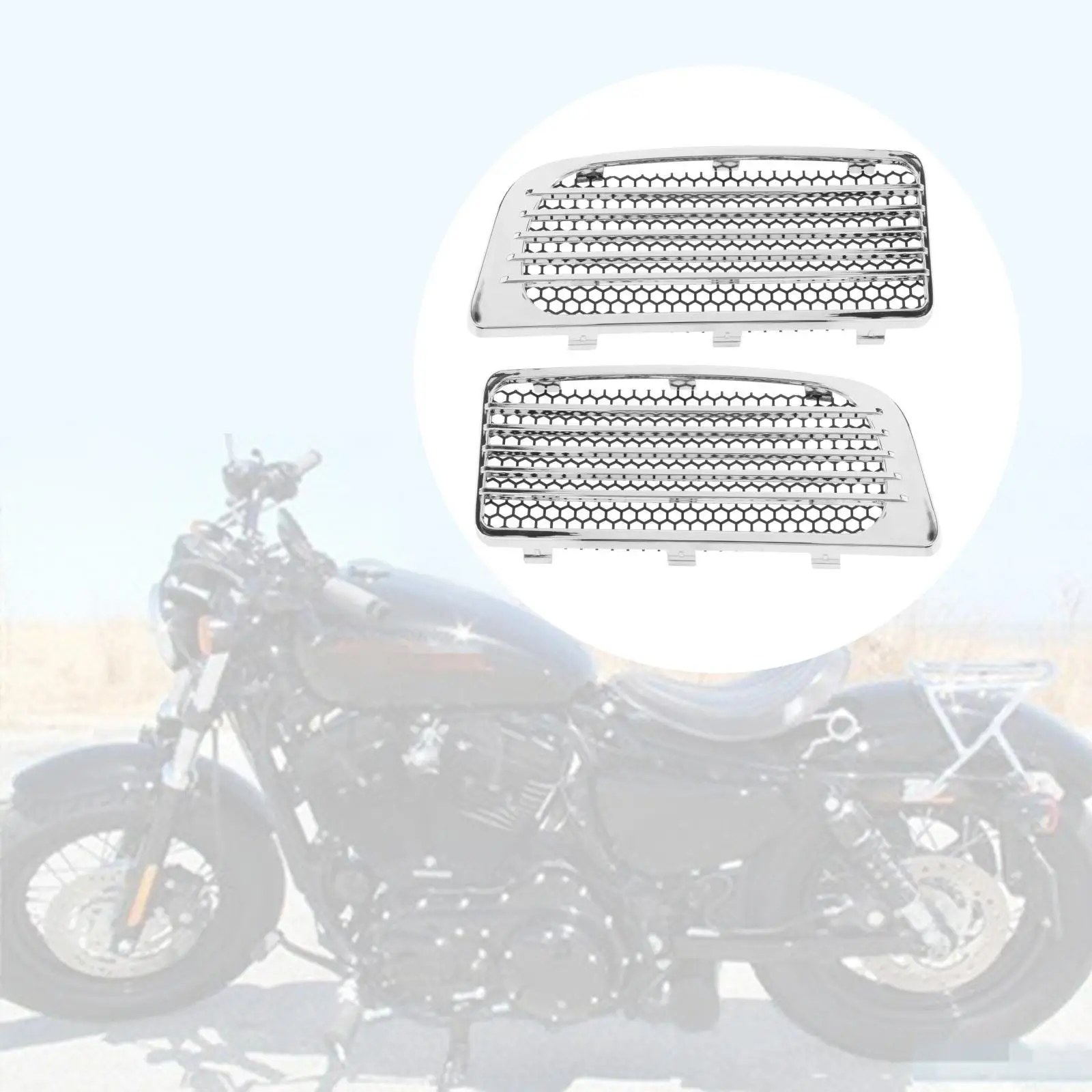 

Mesh Radiator Grills Silver ABS Body Work Turn Signal Powersports Parts for FLHTK FLHTKL FLHTKSE FLTRU