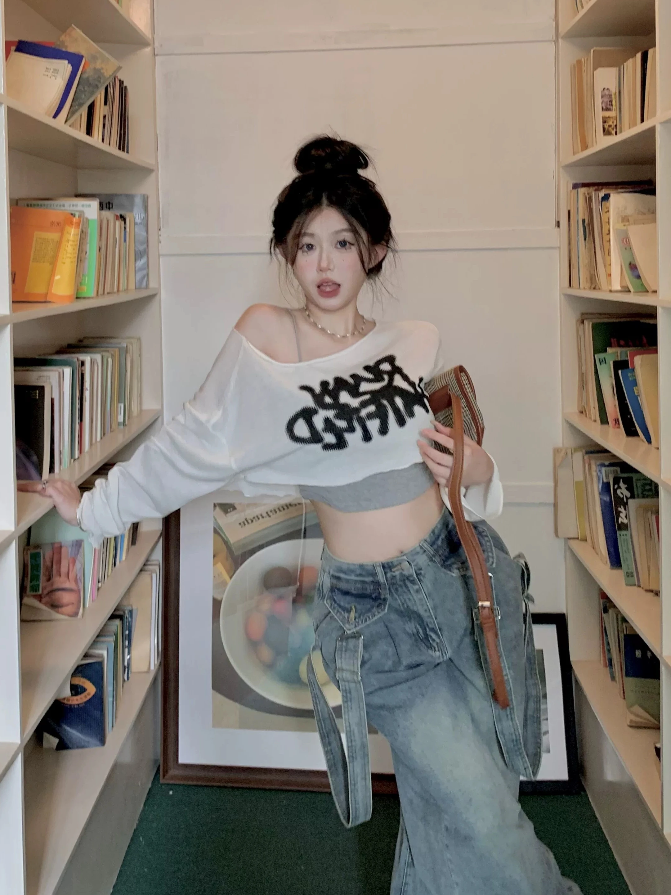 Lazy fiti White Long Sve T-irt Women's Summer Thin Sunade Cover up Design Loose ort Top Outerwear Casual Sle