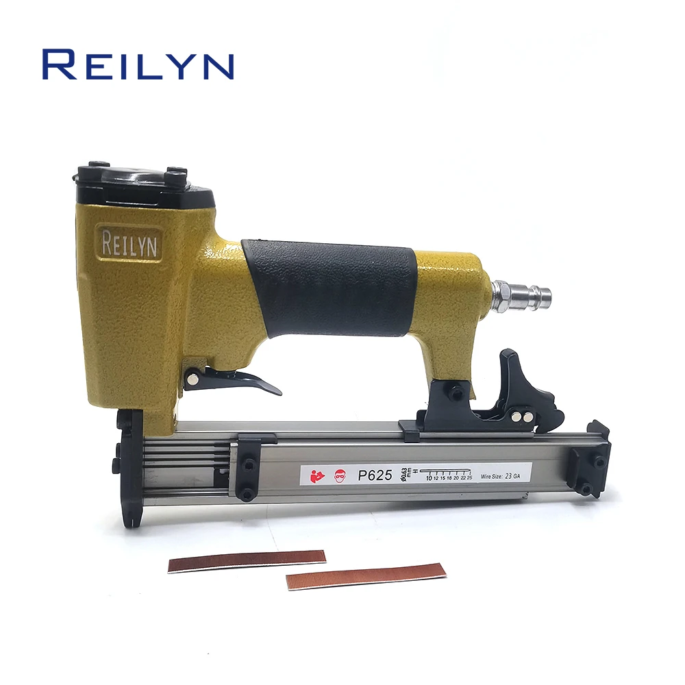 Reilyn P625 Air Brad Stapler 23Ga Small Pneumatic Pin Nailer 10-25mm Finishing nail gun for Fixing Cork Furniture Frame Floor