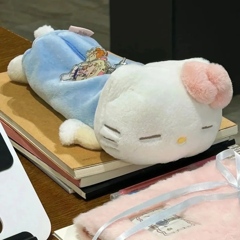 

Hellokitty Pompompurin Cute Plush Laying-Down Pencil Case Large Capacity Stationery Bag Student Stationery Supplies Holiday Gift