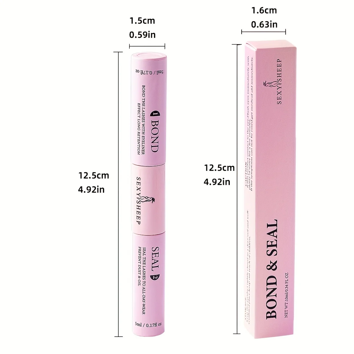 Eyelash Gluing and Sealing for Eyelash Clusters Strong Fixed Eyelash Glue Lasting 48H Eyelash(5ml Black Glue + 5ml Clear Seal)