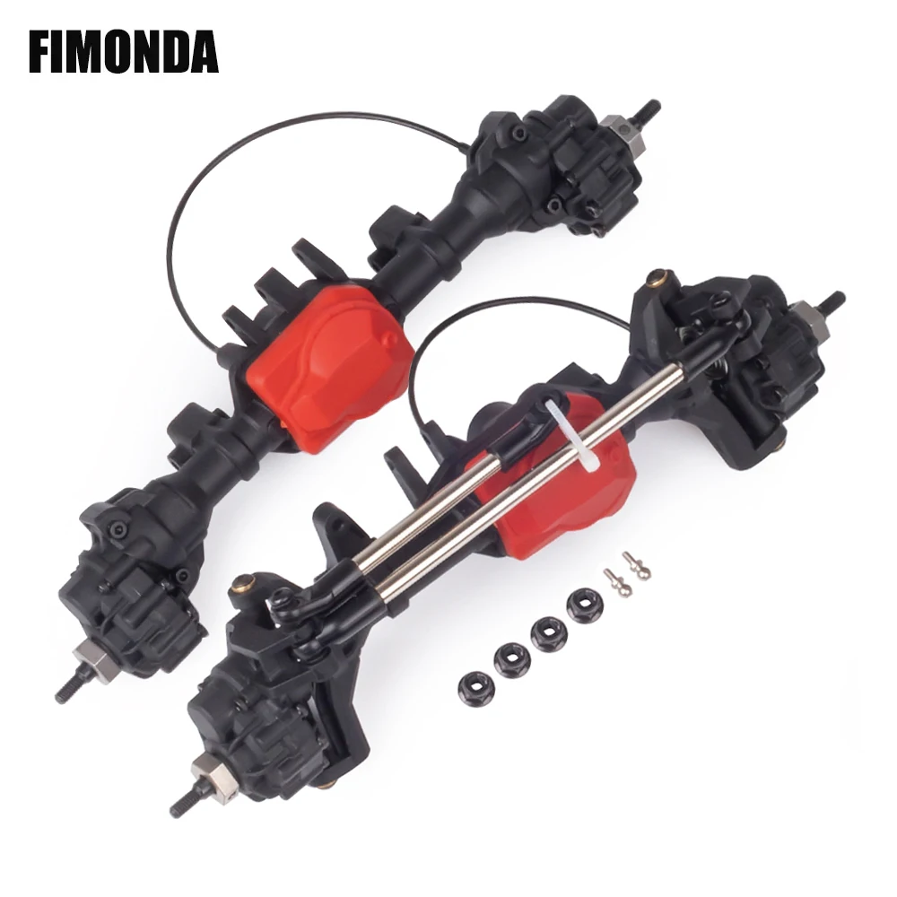 Nylon Front Rear Portal Axle with Differential Lock Kit for 1/10 RC Car Crawler  TRX-4 Defender Bronco TRX4 Chassis DIY