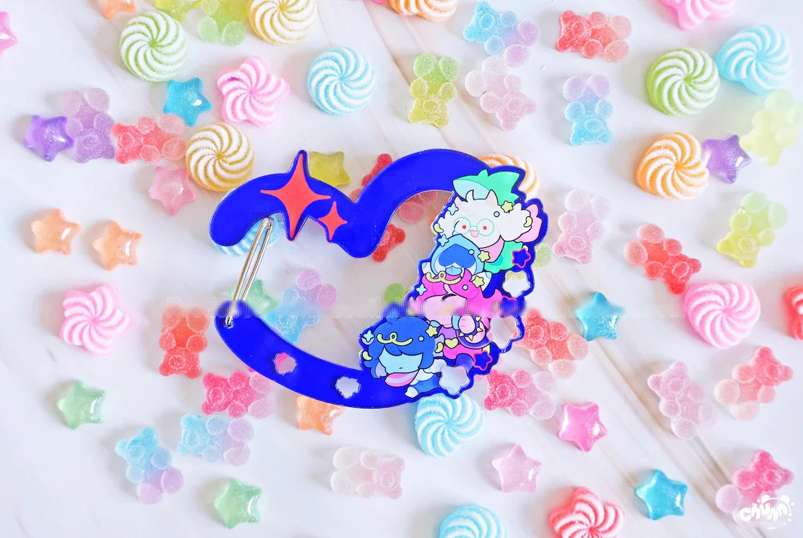 Deltarune Themed Cute Heart Carabiner Acrylic Keychain 'I'm with You in the Dark' Gaming Accessory for Fans