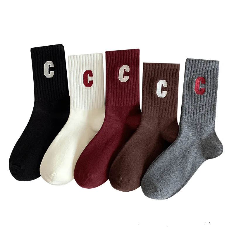 

Pure Cotton Women's Sports Socks for Autumn and Winter - Cotton Quality, Comfortable, 5 Pairs