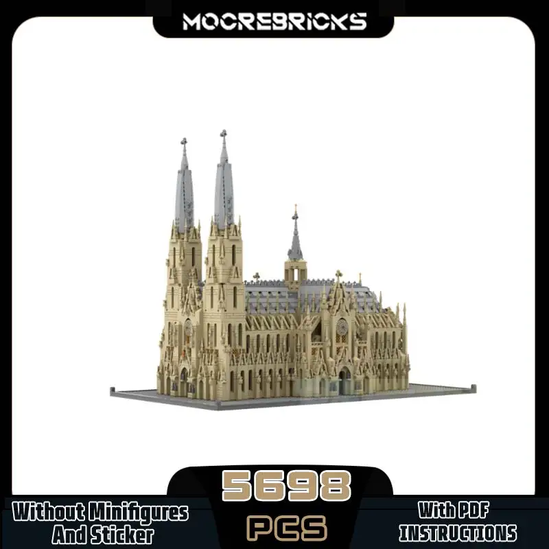 

Famous Architecture Serie MOC Cologne Cathedral Building Blocks German Gothic Church Technology Bricks Model Toy Xmas Gift