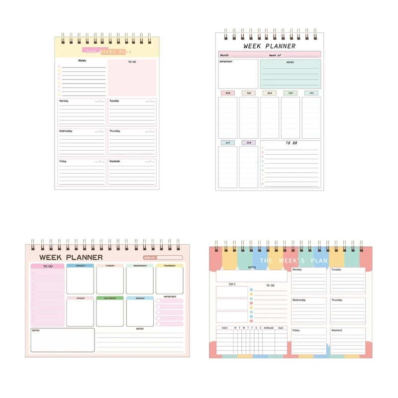 2025 Planner Weekly Planner Notepads Twin-Wire Binding To Do List Notebook Journal Notebook Planning Pads Daily Planner D2RC