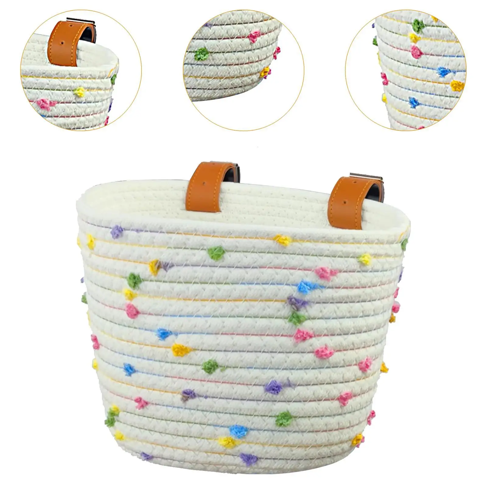 Kids Bike Basket Cargo Rack Decor with Adjustable Straps for Children Riding image 5