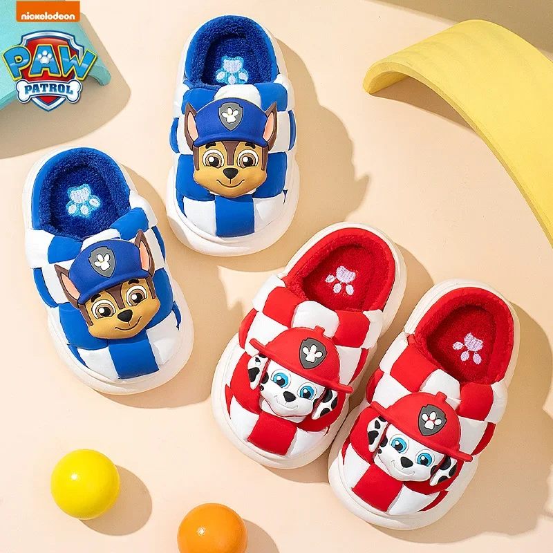 Paw Patrol antypoślizgowe dziecięce pluszowe kapcie Cute Cartoon miękka podeszwa klapki japonki dla dzieci dziewczyny chłopcy kryty ciepłe domowe