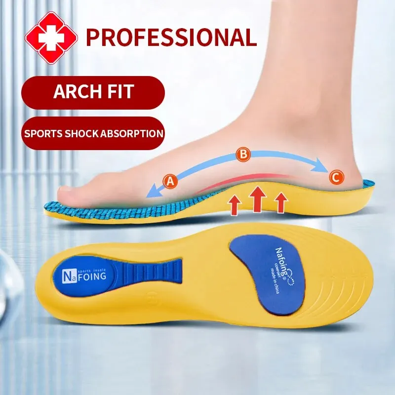 Sport Orthopedic Insoles for Feet Men Women EVA Breathable Shock Absorption Shoes Insole for Running Basketball Sport Care Pads