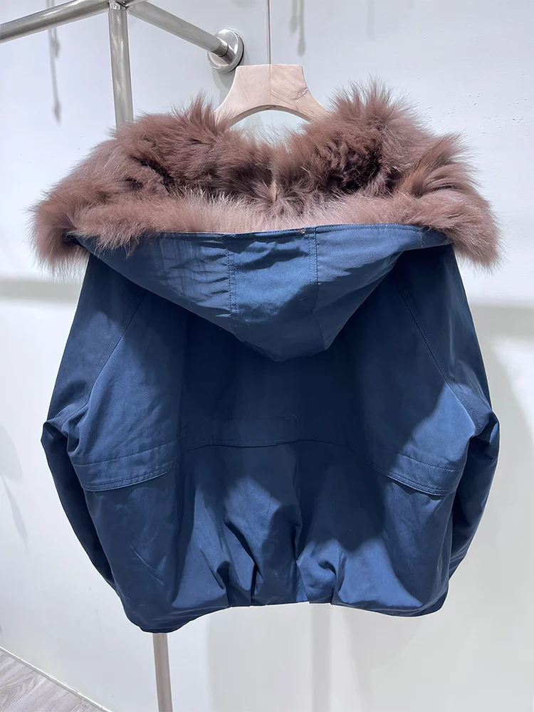 2025 chaquetas de plumas de ganso cálidas de invierno para mujer, cuello de piel de zorro Real Natural, prendas de vestir gruesas para mujer, abrigos, chaquetas acolchadas, gran oferta