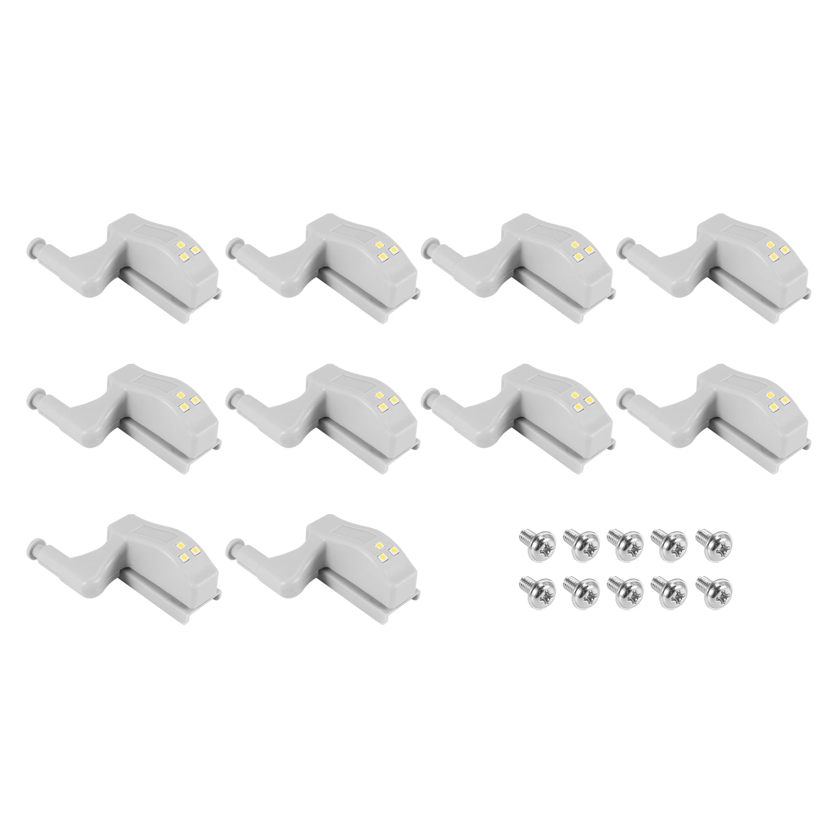 

10Pcs Cabinet Cupboard Wardrobe LED Hinge Light Smart Sensor Lamp Warm White