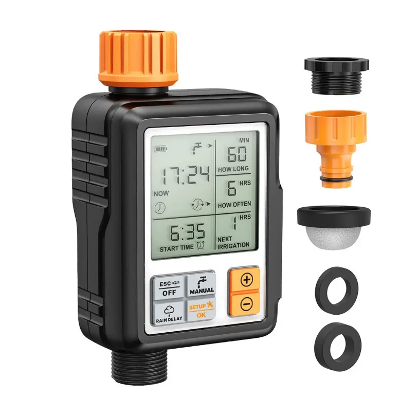 3/4'' Automatic Water Irrigation Timer Hose Sprinkler Controller Faucet Digital Watering w/ LCD Screen