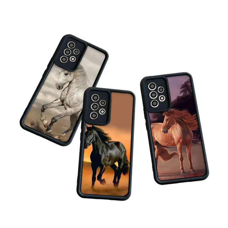 Phone Case for Samsung Galaxy A03 A04 A05 A10S A11 A20  A21 A31 A32 A51 A52 A53 A54 Anti-drop Soft Cover Coque Running Horse