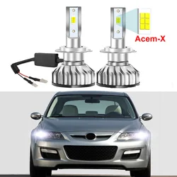 2Pcs For Mazda 6 GG GY  2002 2003 2004 2005 2006 2007 Saloon Hatchback Sedan Car LED Headlight Bulbs  Led High LOW Beam