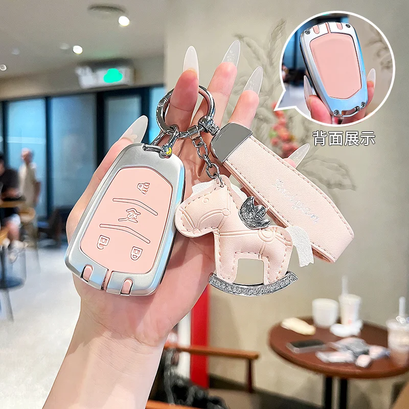 Car Key Case Cover Protect Shell Bag For Cadillac XT5 XT6/XT4/CT6/CT5/CT4/ATSL/XTS Car Luxury Key Cover