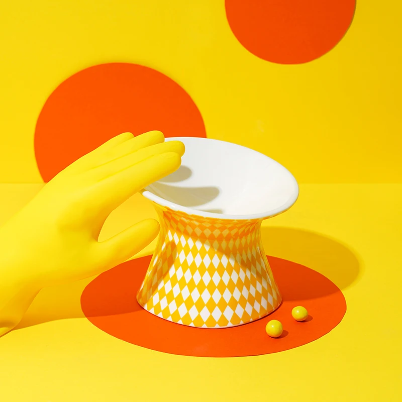 أوعية سيراميك للقطط والكلاب، أطباق طعام للحيوانات الأليفة مضادة للطرف، تصميم قاعدة مرتفعة يحمي رقاب القطط، مناسبة للكلاب الصغيرة والقطط #4