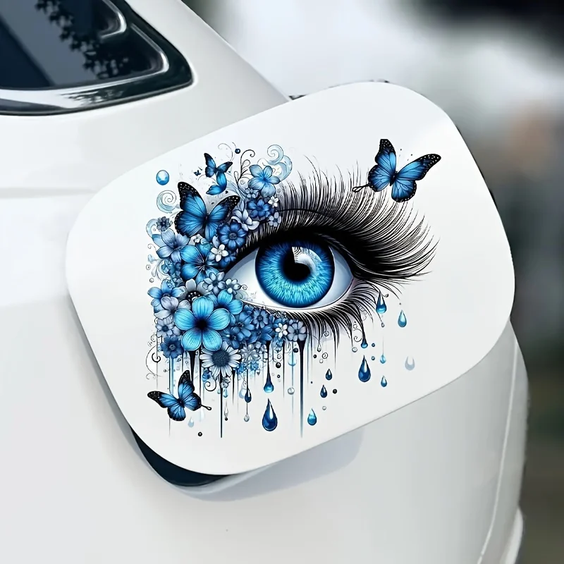 Blue Tears & Butterfly Vinyl Stickers Decals for Laptop Bottles Trucks Mobile Phones Motorcycles Windows Walls Cups  B174