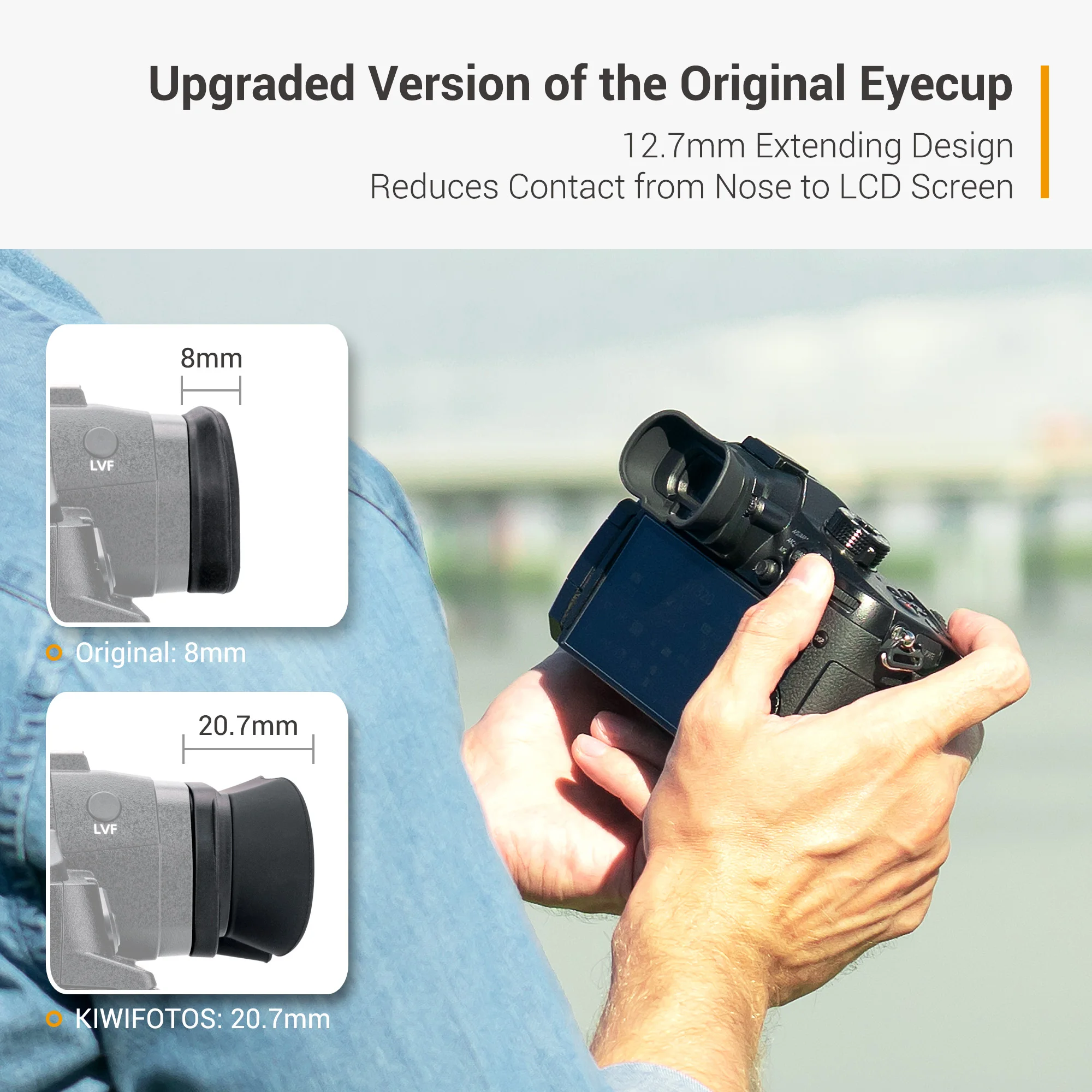 Soft Silicon Long Camera Eyecup Viewfinder, Eye Cup para Panasonic DC-GH6 GH5S GH5, Substitui Panasonic 4YE1A561Z EyeCup