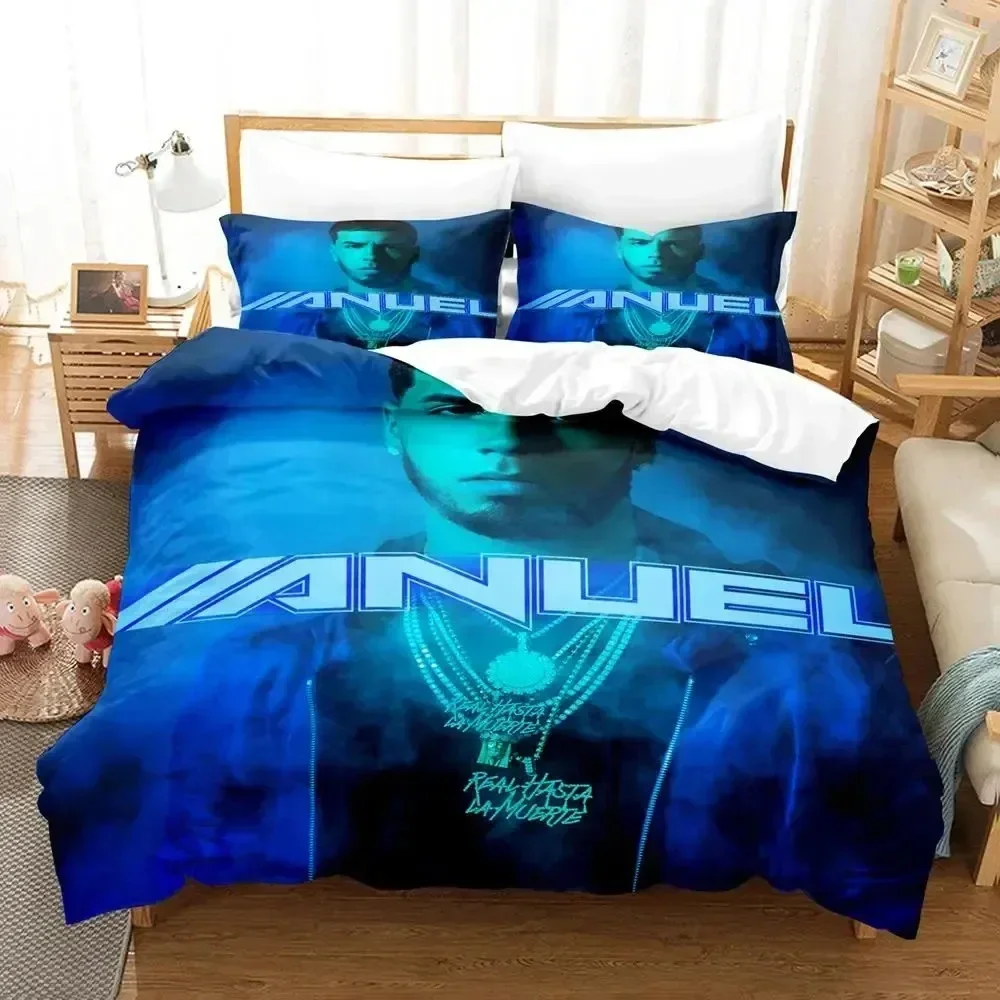 3D Print Anuel Aa Real Hasta La Bedding Set 3D Printed Suitable for Bedroom Duvet Cover Set With Pillowcases Kids Home Textile
