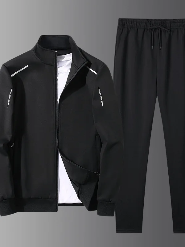 

Men's Zipper Color Pocket Two-Piece Set Long Sleeve Casual Sportswear Four Seasons Chinese Origin No Brand Registered