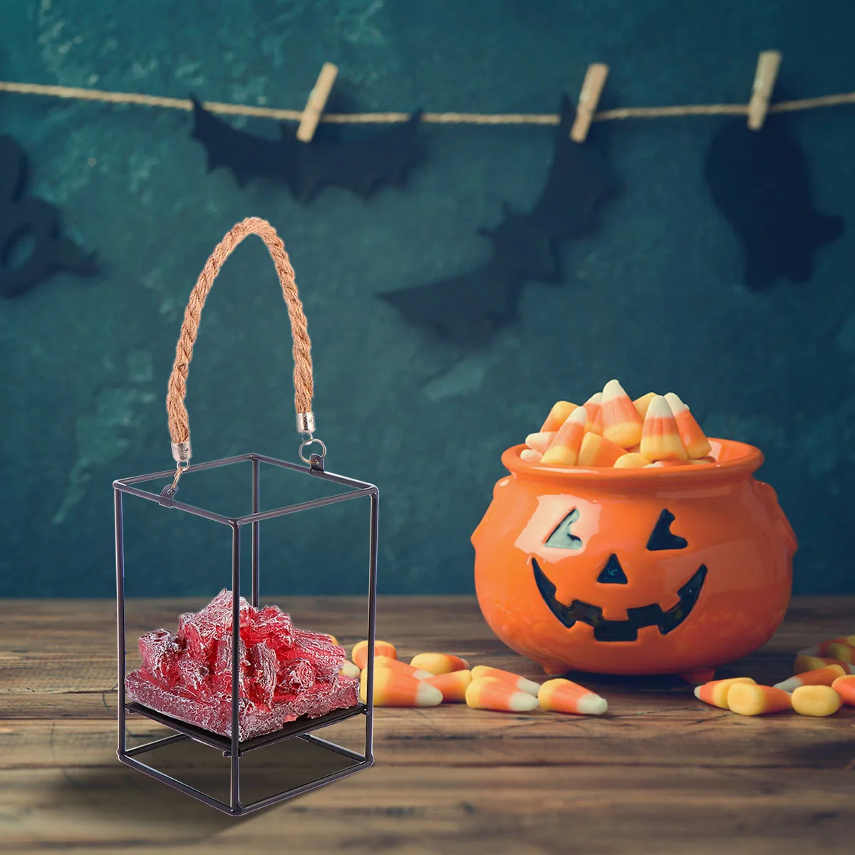 

Simulated Charcoal Props Simulation Fireplace Light Lantern Halloween Night LED