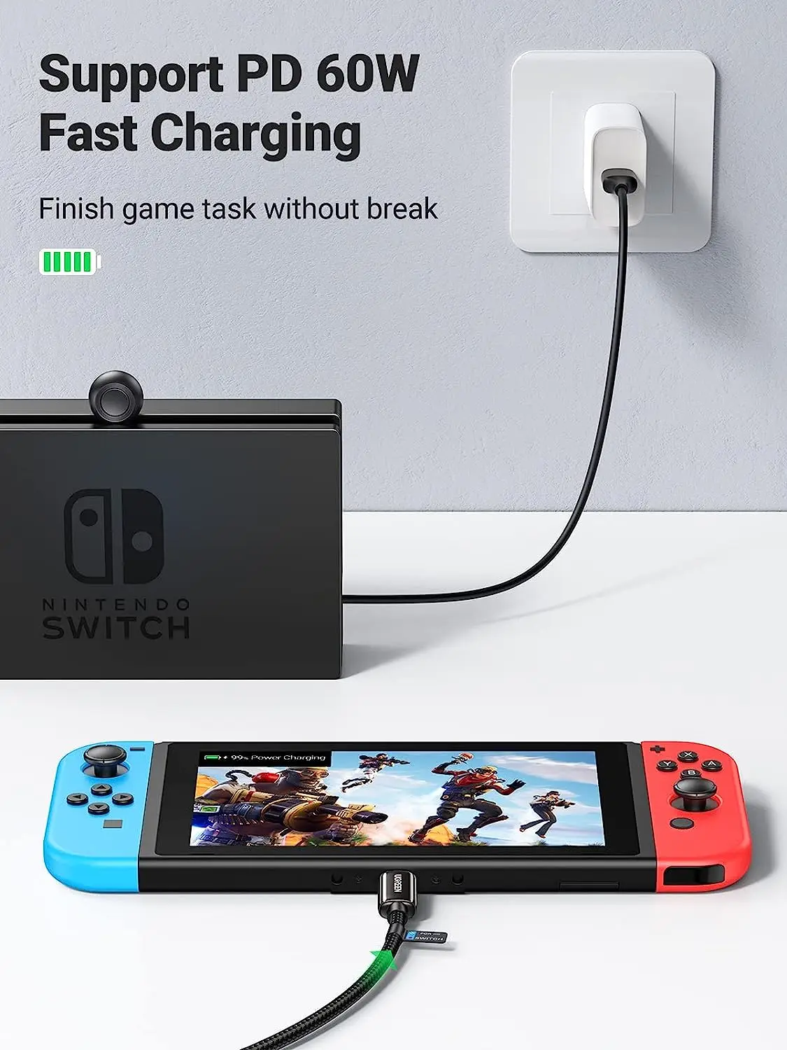 UGREEN Cavo di prolunga USB C 3,3FT 1M 10Gbps 60W USB 3.1 Gen 2 Estensore Nylon Tipo C Cavo maschio-femmina