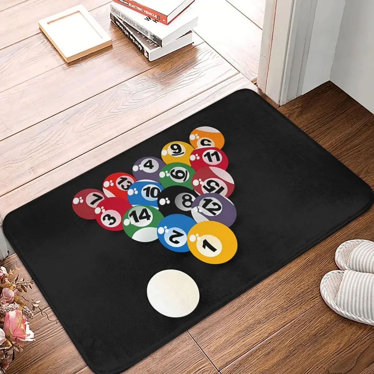 Sport Non-slip Doormat POOL BALLS Carpet Living Room Bedroom Mat Prayer Home Modern