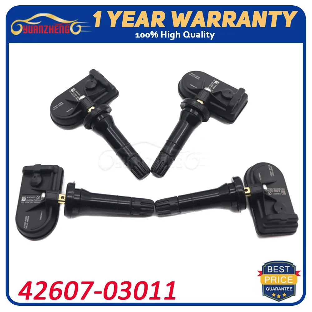 1/4p جديد 42607-03011 سيارة TPMS مراقبة ضغط الإطارات الاستشعار 4260703011 لتويوتا BZ3 2023/01-2025/12 BZ5 2024/12-2025/12 433MHz
