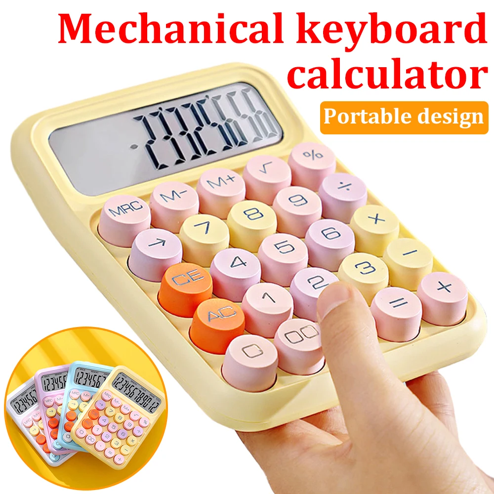 New Calculator Portable Mechanical Buttons Calculator Easy To Use For Office School Home Vintage Desktop Stationery