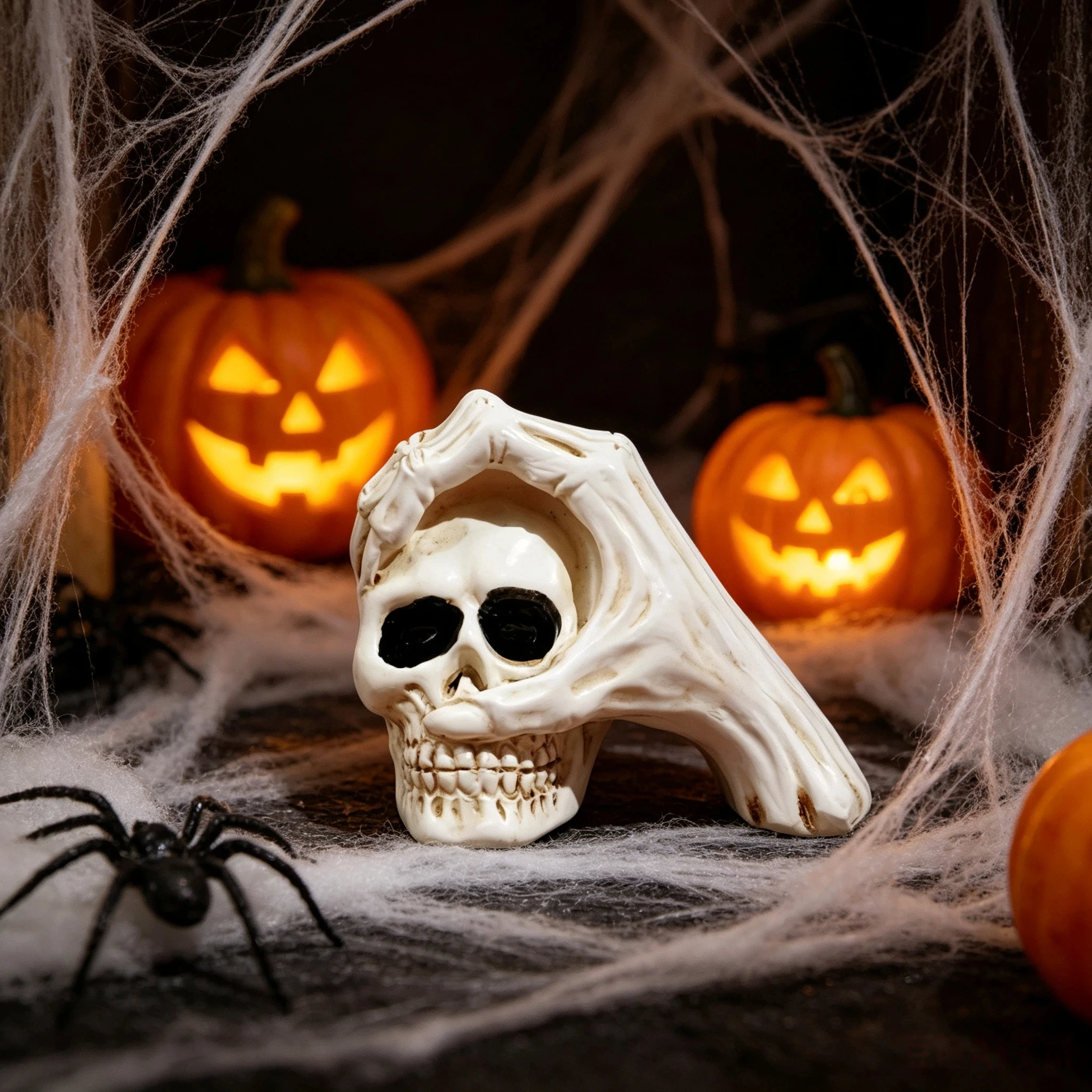 Tablet Accessories Kit - Halloween-themed skull hand resin ornament, a