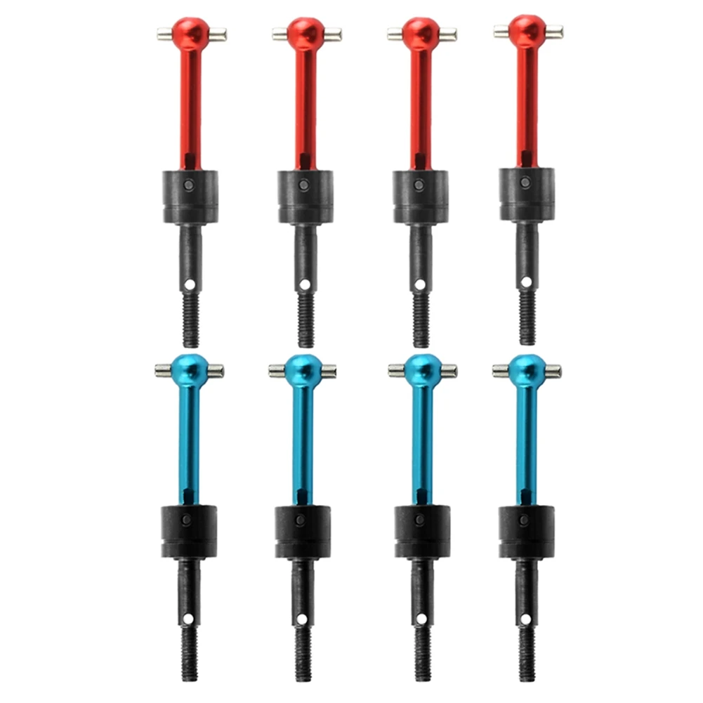 MACH-4Pcs Metal Universal Driveshaft CVD 53792 For Tamiya TT01 TT02 TT01D TT01E TA04 1/10 RC Car Upgrades Parts Accessories Blue