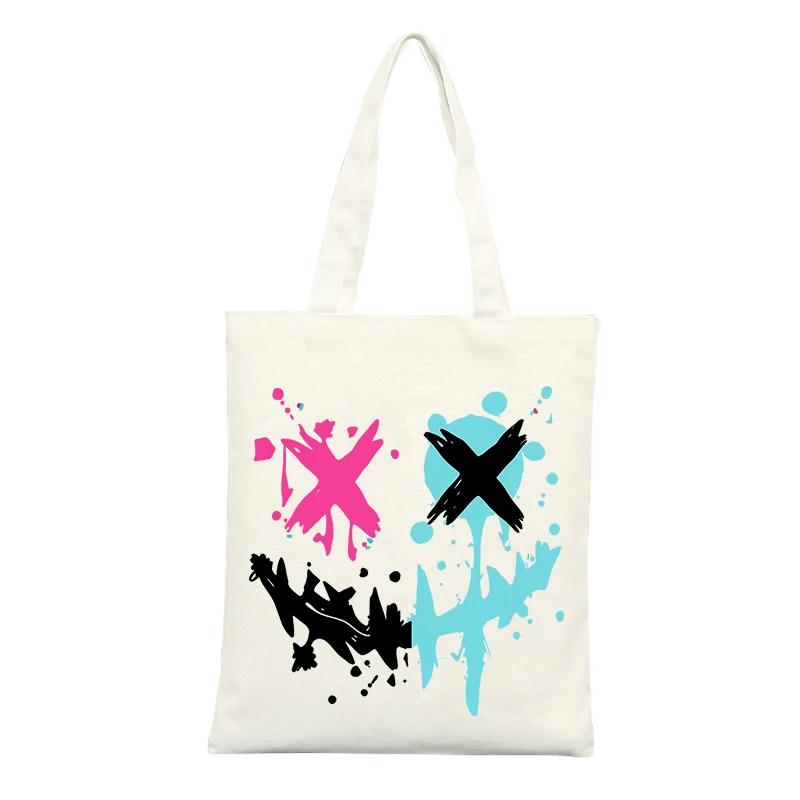 Abstract Graphic Canvas Tote Bag, Streetwear Style for Casual Shopping and Daily Use